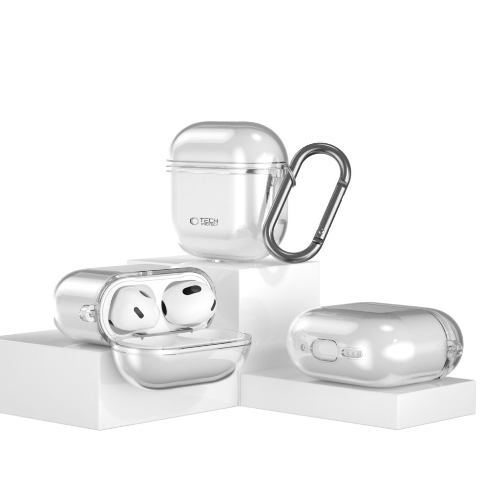 Etui Tech-Protect Flexair do Apple AirPods 4, przezroczyste.